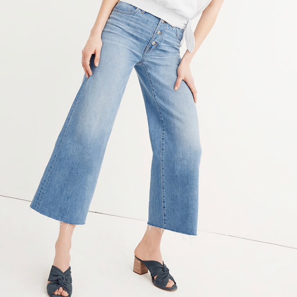 Madewell button fly wide leg jeans